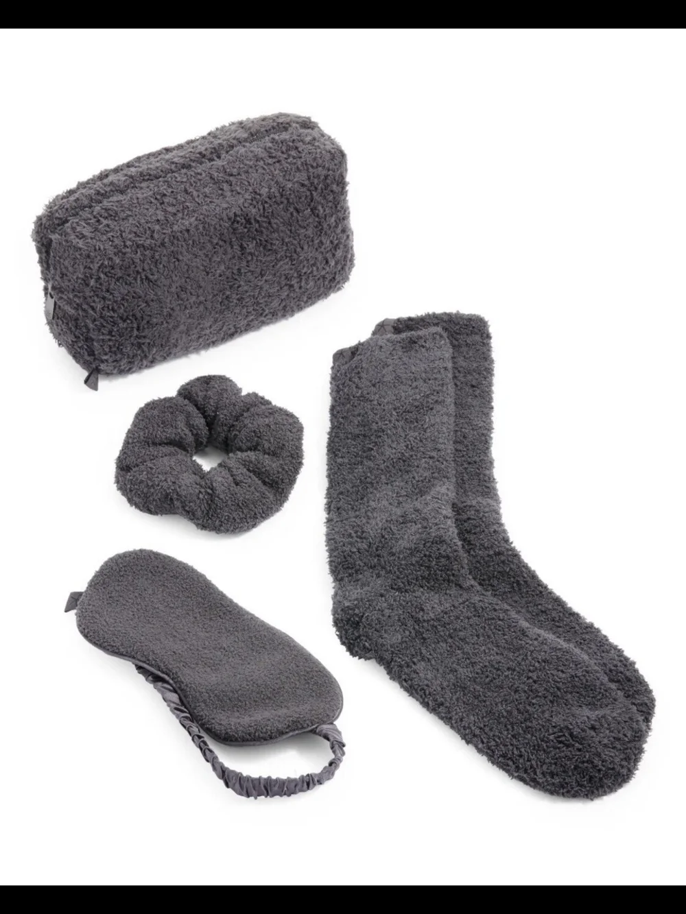 Barefoot Dreams CozyChic Eye Mask, Scrunchie and Sock Set - Smokey Gray